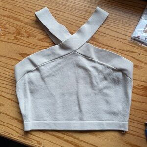 Babaton sculpt knit cross neck crop